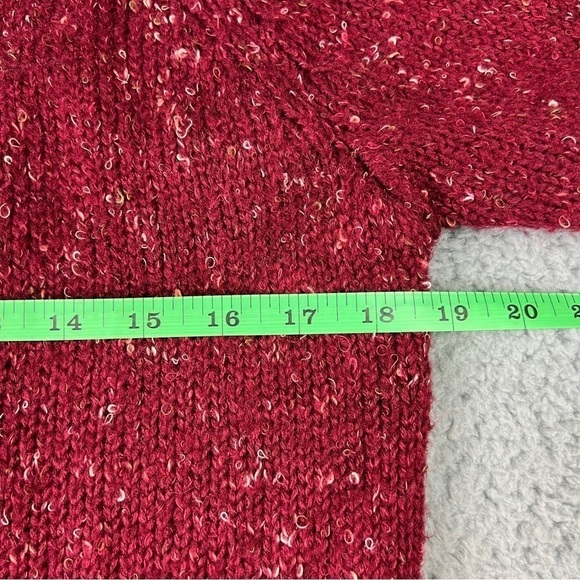 Knox Rose Open-Front Cardigan Over-Sized Long-Sleeve Marled Wine Size S - Picture 7 of 8